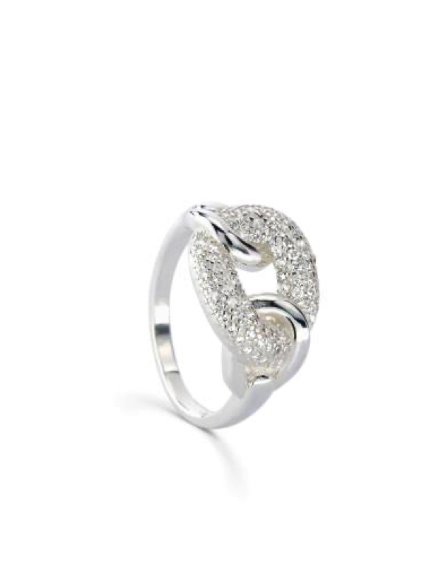 Anillo Sublime Plata Ley 925 Círculos Circonitas