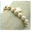 Pulsera de perlas de cristal blanco