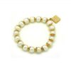 Pulsera de perlas de cristal blanco