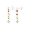 Pendientes colgantes multicolor color plata