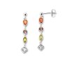 Pendientes colgantes multicolor color plata
