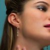Pendientes colgantes multicolor color plata