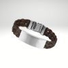 Pulsera ribbón y acero 316Lcon placa para grabar.