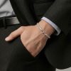 Pulsera de cordón salomónica plata ley 925 de estilo unisex en muñeca hombre