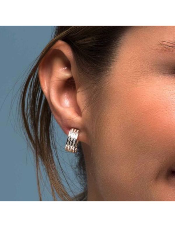 Pendientes plata aro circonitas