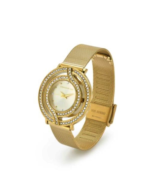Reloj brillo dorado mujer