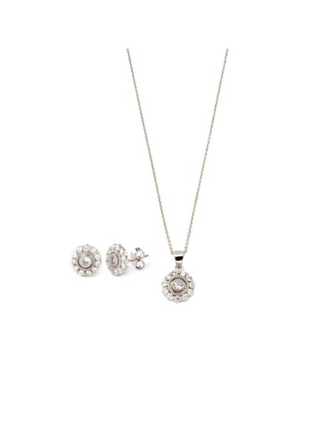 Set plata flores brillantes