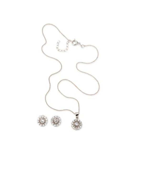 Set plata flores brillantes