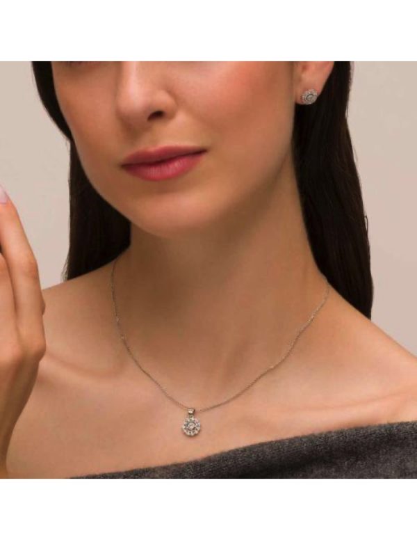 Set plata flores brillantes