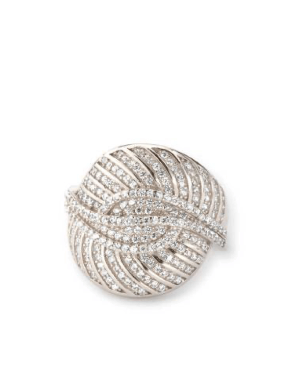 nillo ancho de 20 mm en plata de ley 925 con pavé de circonitas clavadas - ROMA JOYERÍA