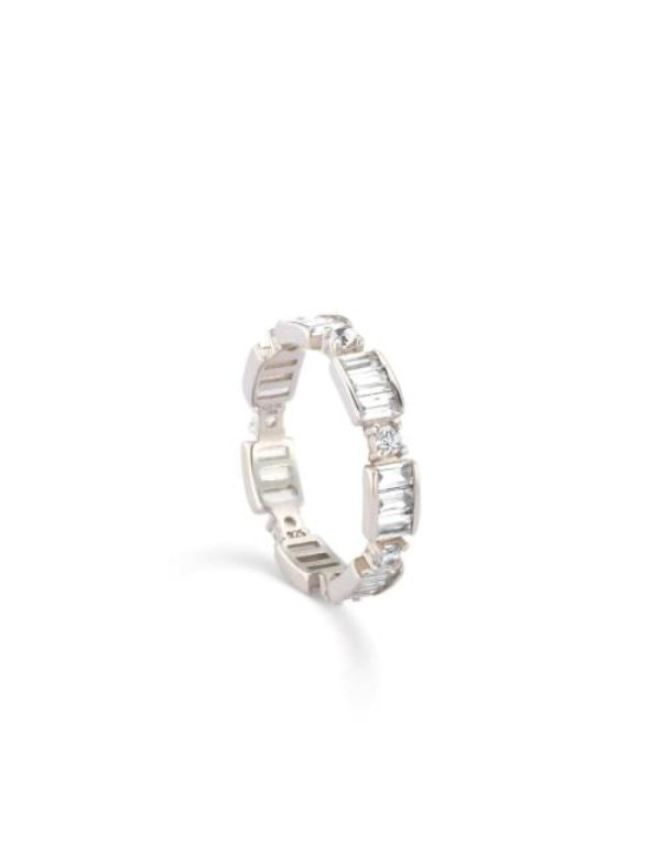 Anillo plata piedra transparente