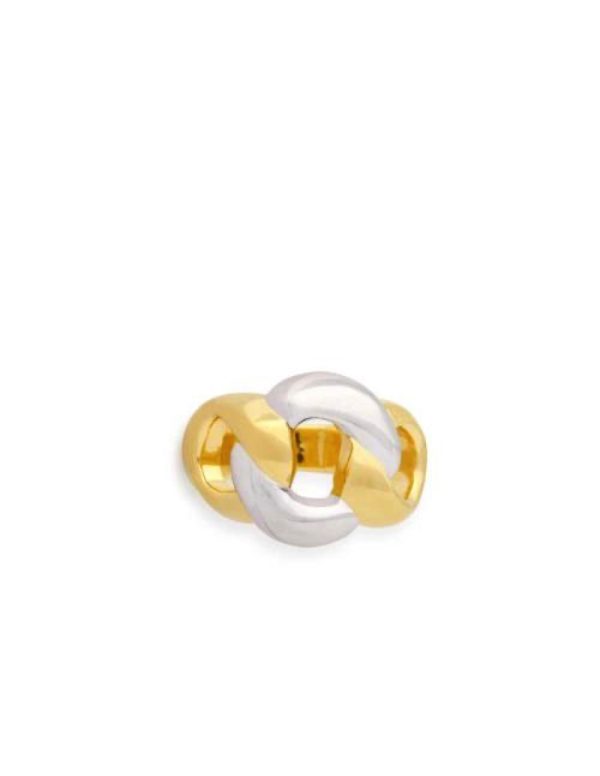 Anillo bicolor plata bañada