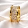 Anillo Acero dorado brillantes