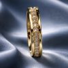 Anillo Acero fino circonitas dorado