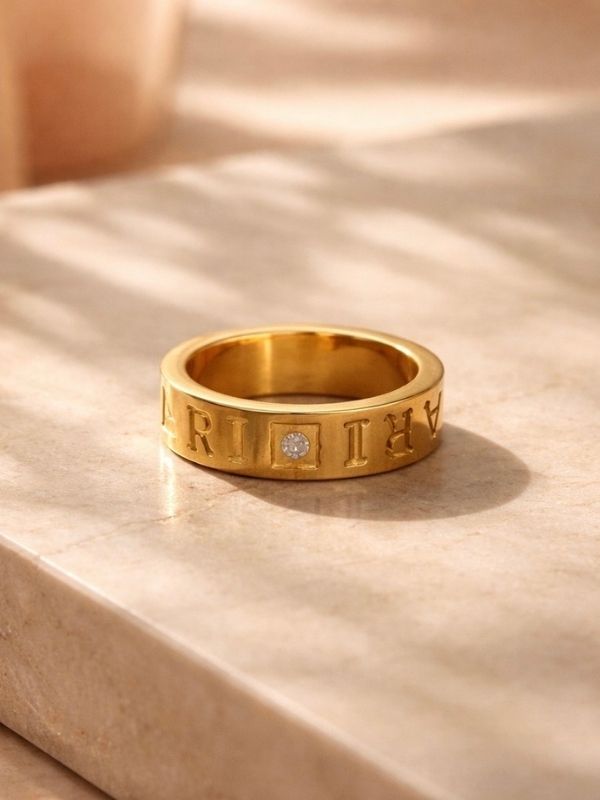 Anillo unisex Acero 316 L Dorado para regalo