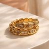Anillo Acero dorado serpiente.