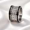 Anillo Acero 316L Bordes Negros Majestuoso
