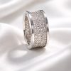 Anillo Acero 316L Brillantes Lujo Italiano Mujer