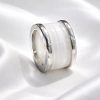 Anillo Acero 316L Cerámica Blanca Cautivador