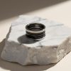 Anillo acero 316L cerámica negra Atemporal