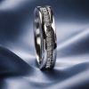 Anillo Fino Acero 316L Cristales Sublime Mujer