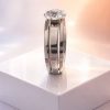 Anillo Acero 316L Gema Italiana Impecable