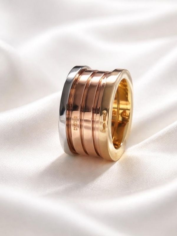 Anillo Unisex Acero 316L Tricolor Fascinante