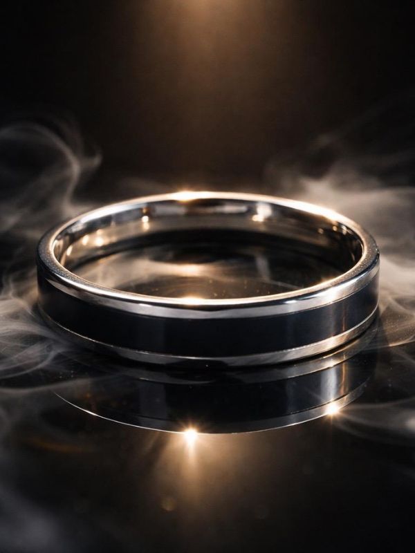 Anillo Eficaz Tipo Alianza Acero 316L Negro