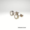 Pendiente oro rosa 8mm diseño italiano con piedra blanca.