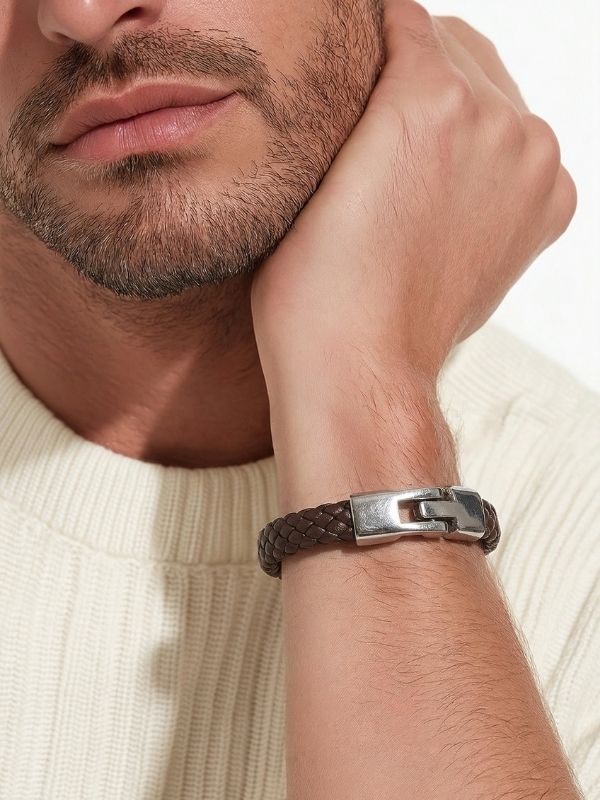 Pulsera Talento Cuero Acero 316L Hombre hover