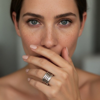Anillo acero tres bandas diseño italiano