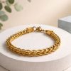 Pulsera de hombre en acero dorado inoxidable 316L cola de zorro.