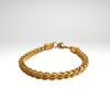 Pulsera de hombre en acero dorado inoxidable 316L cola de zorro