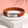 pulsera cuero marron oblicuo cierre acero 316l hombre 01 1 1
