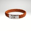 Pulsera minimalista cuero marrón estilo italiano
