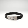 Pulsera Minimalista Cuero Acero 316L Hombre lujo