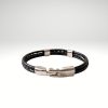 Pulsera Libertad Acero 316L Triple Cordón Cuero