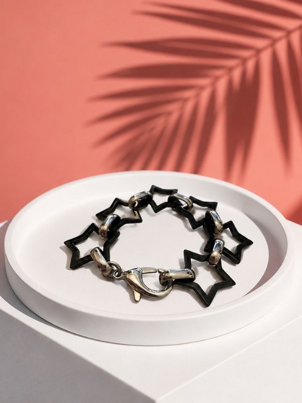 Pulsera Valor Acero Y Estrellas Cerámica