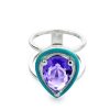 Anillo Plata 925 Purple & Blue Genial 4 Anillo Purple & Blue de plata de ley 925 con piedra púrpura y azul de ROMA JOYERÍA.