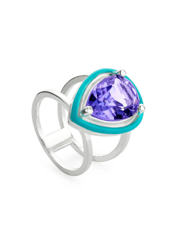 Anillo Plata 925 Purple & Blue Genial