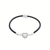 Pulsera Piel Legítima Corazón Felicidad 5 5 Pulsera de piel legítima de 190mm con charm de corazón en el outlet de Roma Joyería.