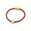 Pulsera Piel Legítima Corazón Felicidad 5 4 Pulsera de piel legítima de 190mm con charm de corazón en el outlet de Roma Joyería.