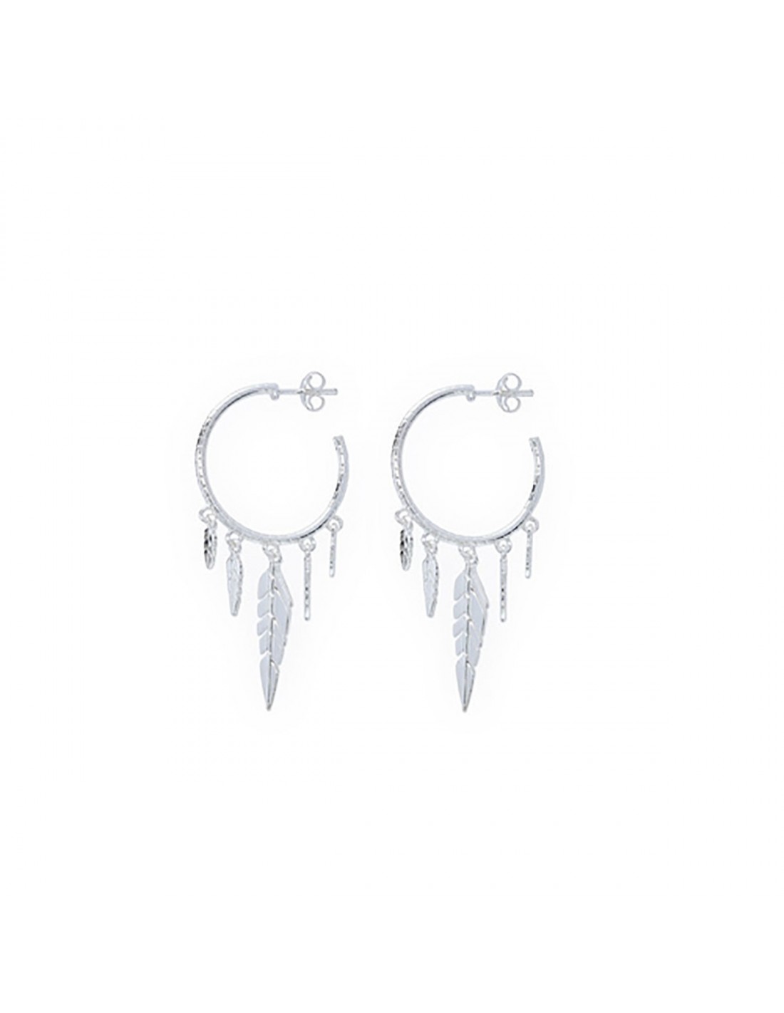 Pendientes hojas en plata