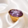 Anillo Unico Dorado Cristal Lila Facetado 2 Anillo Unico Dorado Cristal Lila Facetado