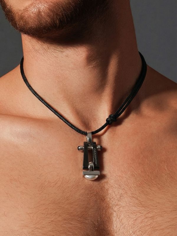 Fenomenal Colgante Acero 316L Negro hombre hover