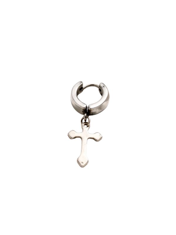 Pendientes Poder Argolla Acero 316L Cruz
