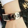 Pulsera negra estilo Chanel 4 Pulsera negra estilo Chanel oro rosa