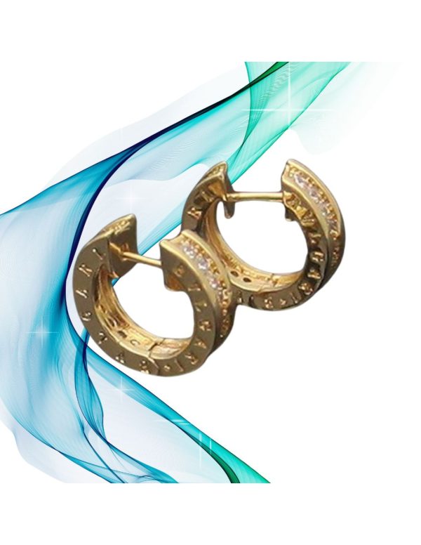Pendientes de aro circonitas estilo Bvlgari