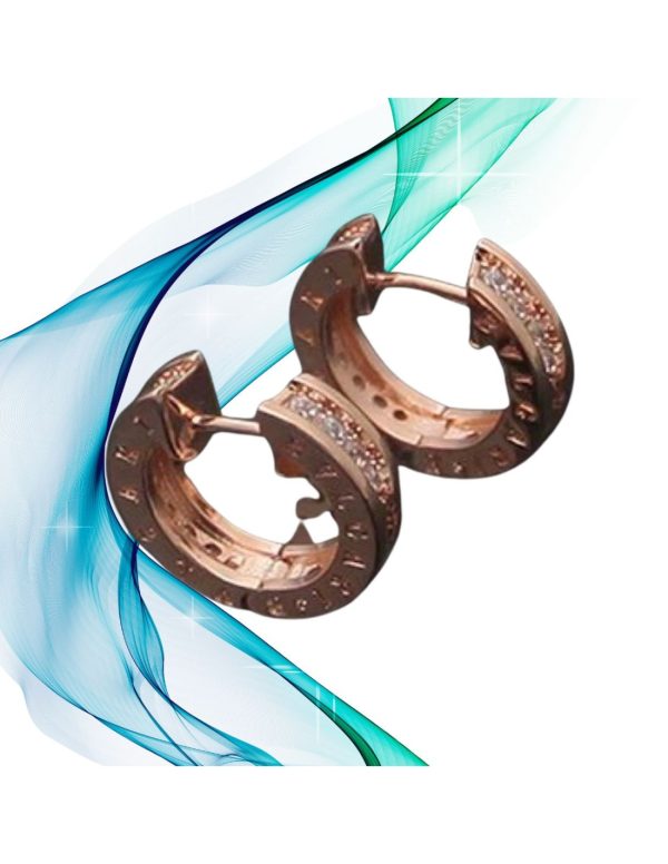 Pendientes de aro circonitas estilo Bvlgari