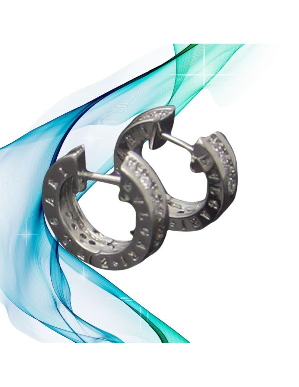 Pendientes de aro circonitas diseño italiano 1 Pendientes de aro circonitas estilo Bvlgari